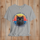 Athletic Heather Bella Canvas t-shirt with retro black cat “Don’t Fear the Ear – Adopt a Tipped Cat” TNR awareness design