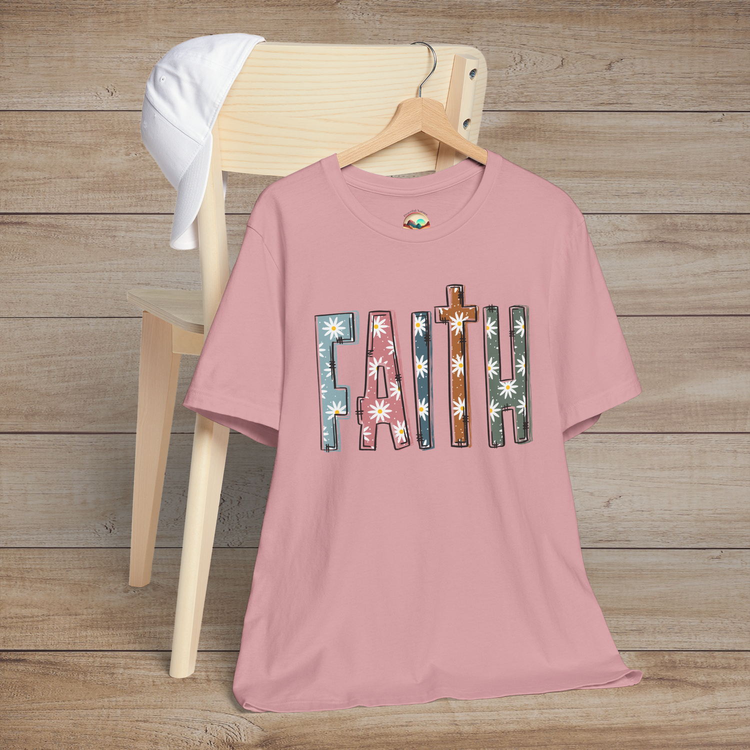 Faith in Bloom – Premium Floral Block Letter Graphic Tee 🌼 Orchid