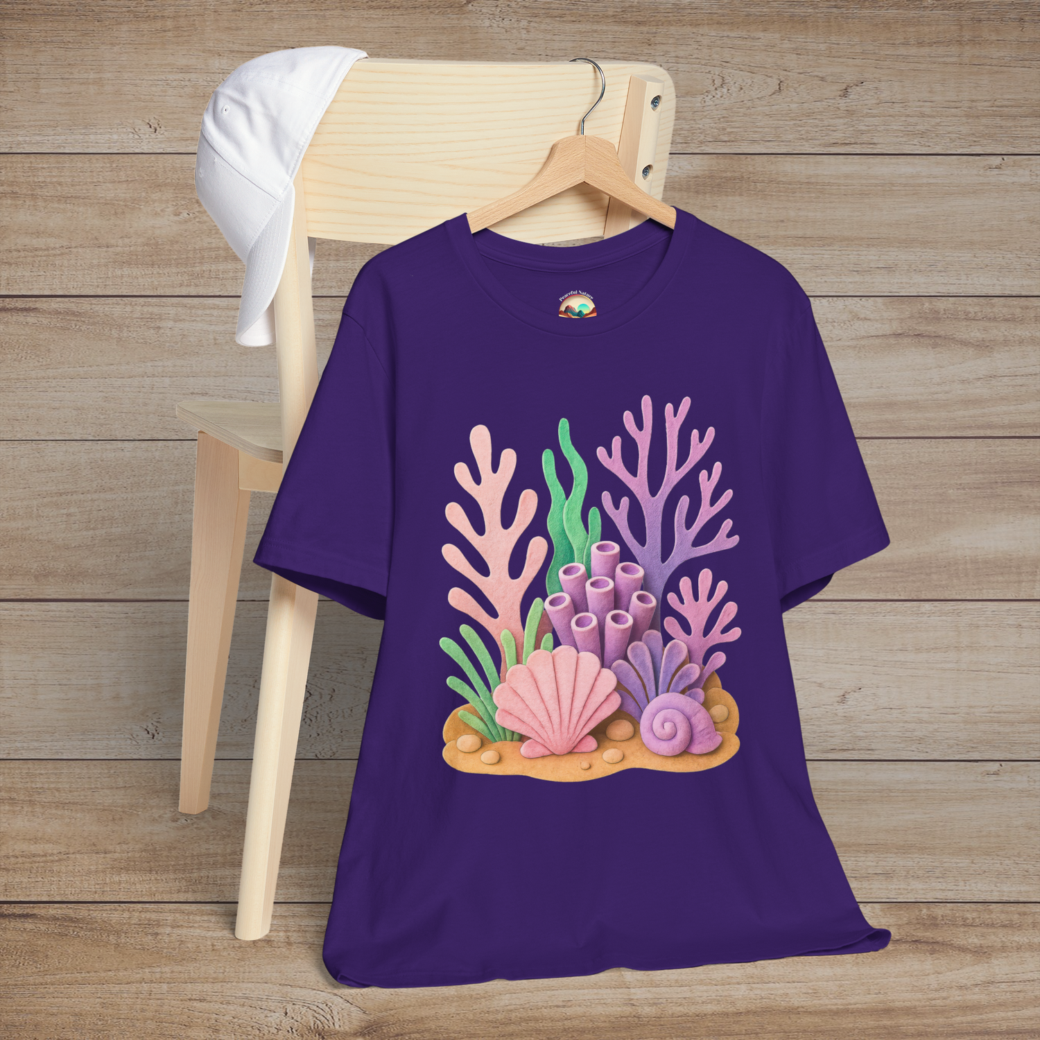 ✨ Felt Coral Reef T-Shirt – Pastel Ocean-Inspired Premium Unisex Tee Team Purple
