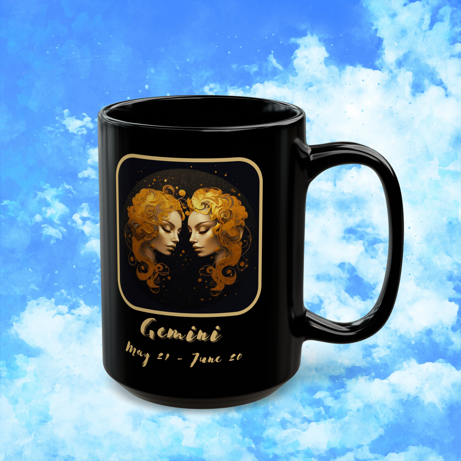 Gemini Zodiac Astrology Mug 15 oz right view showcasing adaptable and social Gemini qualities