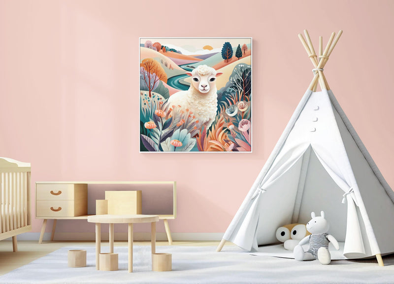 Dopamine Nursery Lamb Print – Sweet Sheep Wall Art for Baby Nursery (Digital Download)
