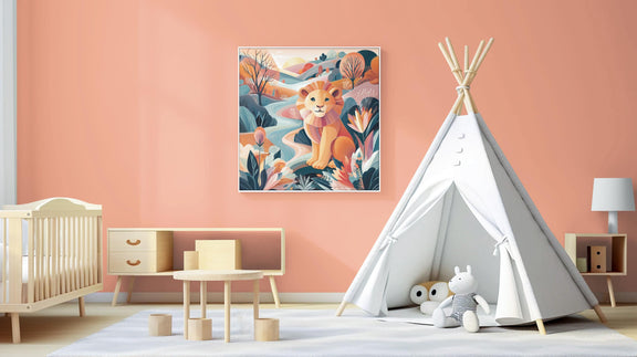 Colorful Lion Nursery Printable – Cheerful Kids Room Wall Art (Digital Download)