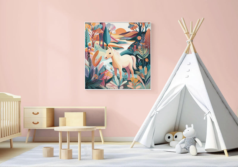Dopamine Nursery Pony Print – Vibrant Horse Wall Art for Kids Room (Digital Download)
