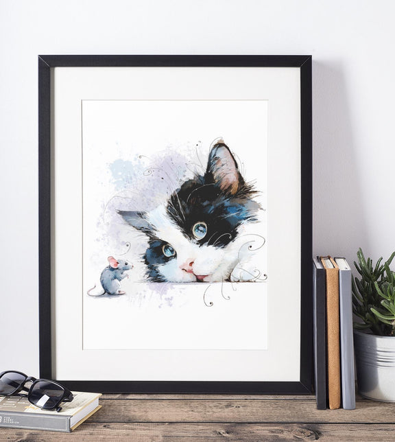 Kitten Nursery Wall Art Set of 6 • Baby Room Cat Prints • Digital Download