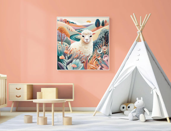 Dopamine Nursery Lamb Print – Sweet Sheep Wall Art for Baby Nursery (Digital Download)
