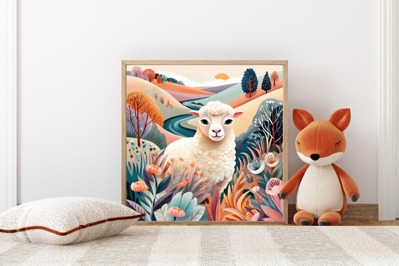 Dopamine Nursery Art Trio: Bunny, Lamb, Pony Prints (Digital Download)