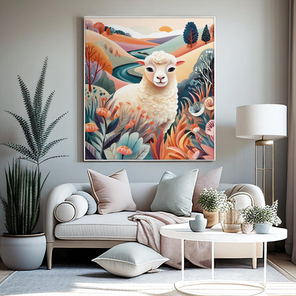 Dopamine Nursery Lamb Print – Sweet Sheep Wall Art for Baby Nursery (Digital Download)