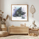 Black Kitten Watercolor Print | Cat & Mouse Nursery Art (Digital Download)