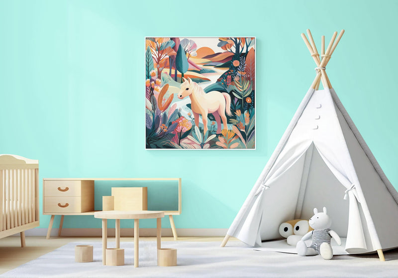 Dopamine Nursery Art Trio: Bunny, Lamb, Pony Prints (Digital Download)