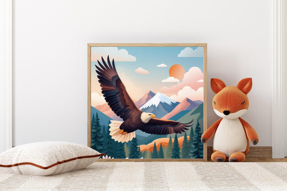 Bald Eagle Wall Art – Astra Guardian of Pinecone Valley Mountain Print (Digital Download)