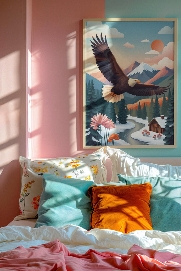 Bald Eagle Wall Art – Astra Guardian of Pinecone Valley Mountain Print (Digital Download)
