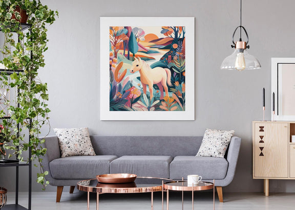 Dopamine Nursery Pony Print – Vibrant Horse Wall Art for Kids Room (Digital Download)