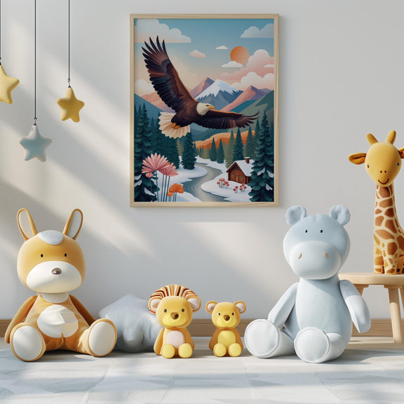 Bald Eagle Wall Art – Astra Guardian of Pinecone Valley Mountain Print (Digital Download)