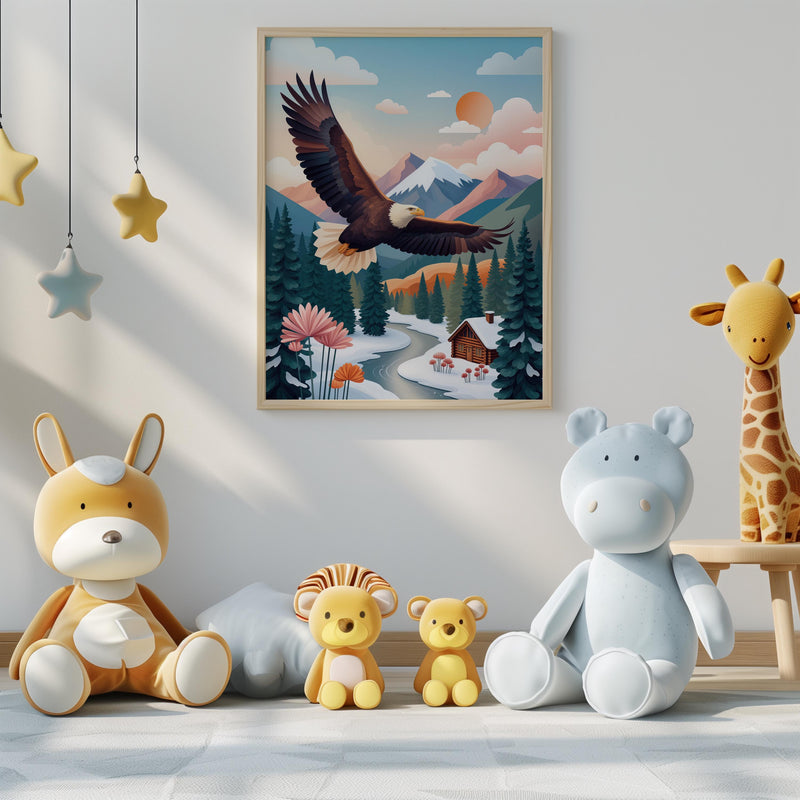 Bald Eagle Wall Art – Astra Guardian of Pinecone Valley Mountain Print (Digital Download)