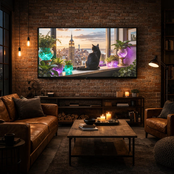 Gothic Black Cat Frame TV Art 8-Set Bundle | Fantasy, Dark Academia (Digital Download)