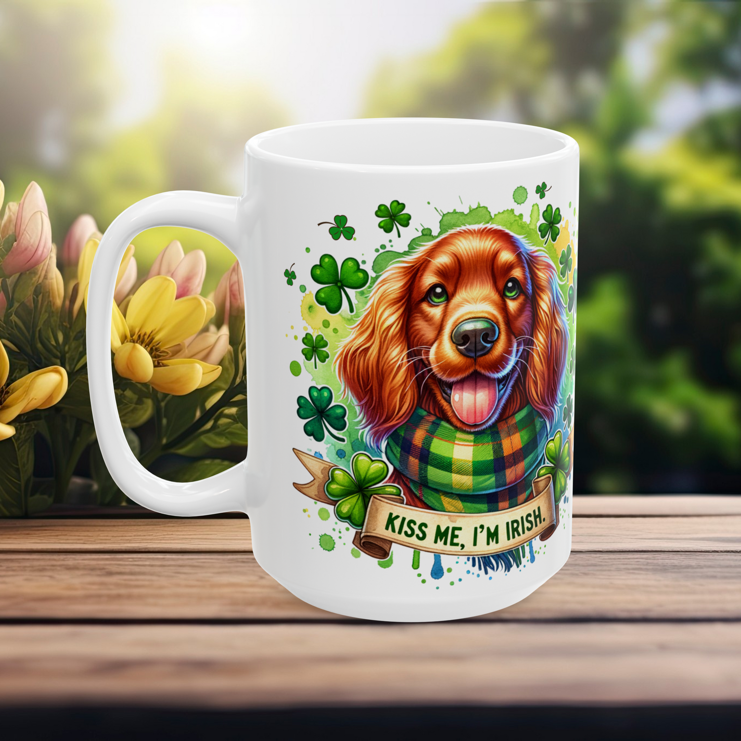 The Kiss Me, I'm Irish Dog Mug – Cute St. Patrick’s Day Coffee Cup for Dog Lovers
