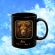 Leo Zodiac Astrology Mug 11 oz right view with golden lion symbol and bold zodiac energy