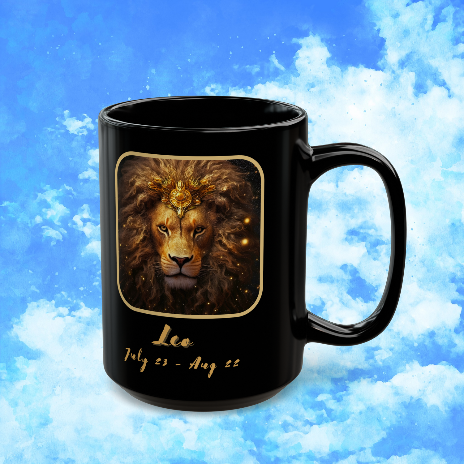 Leo Zodiac Astrology Mug 15 oz right view showcasing leadership, charisma, and fiery spirit