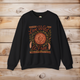 Live Wild & Free boho mandala sweatshirt in black – earthy mandala print on Gildan 18000