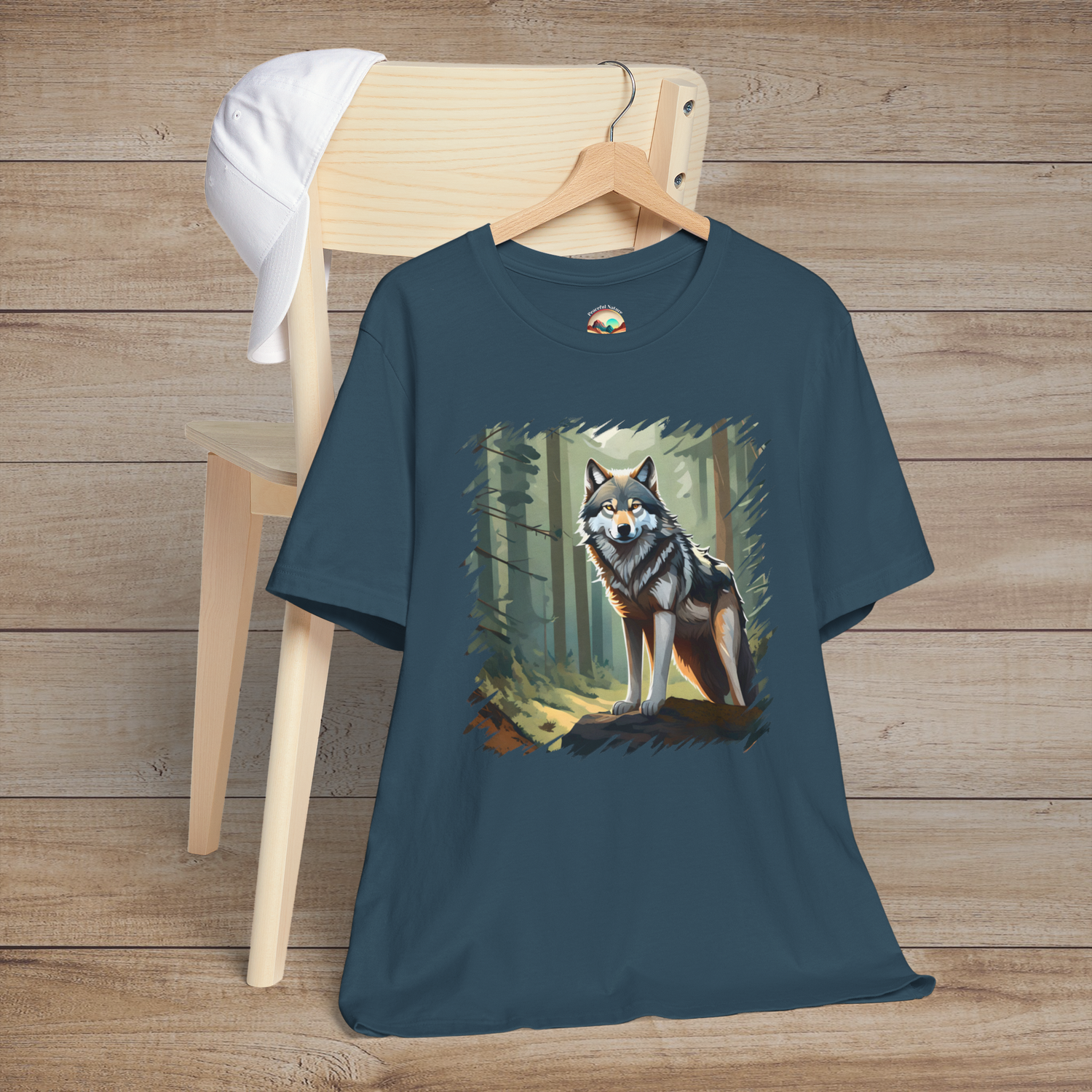 The Lone Guardian Wolf T-Shirt – A Tribute to the Wild Spirit Deep Teal