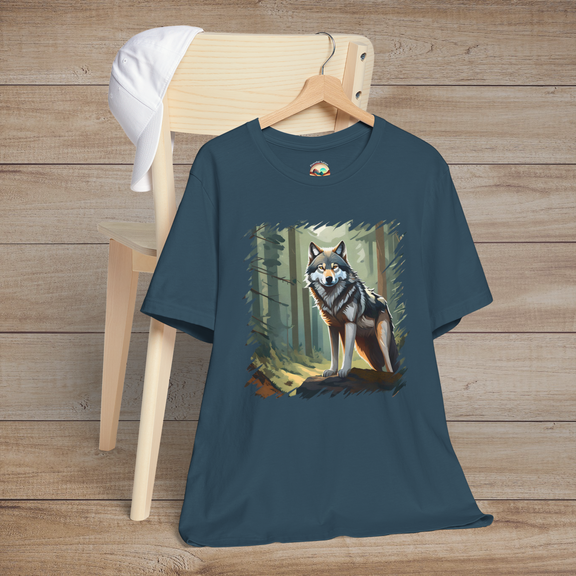 The Lone Guardian Wolf T-Shirt – A Tribute to the Wild Spirit Deep Teal