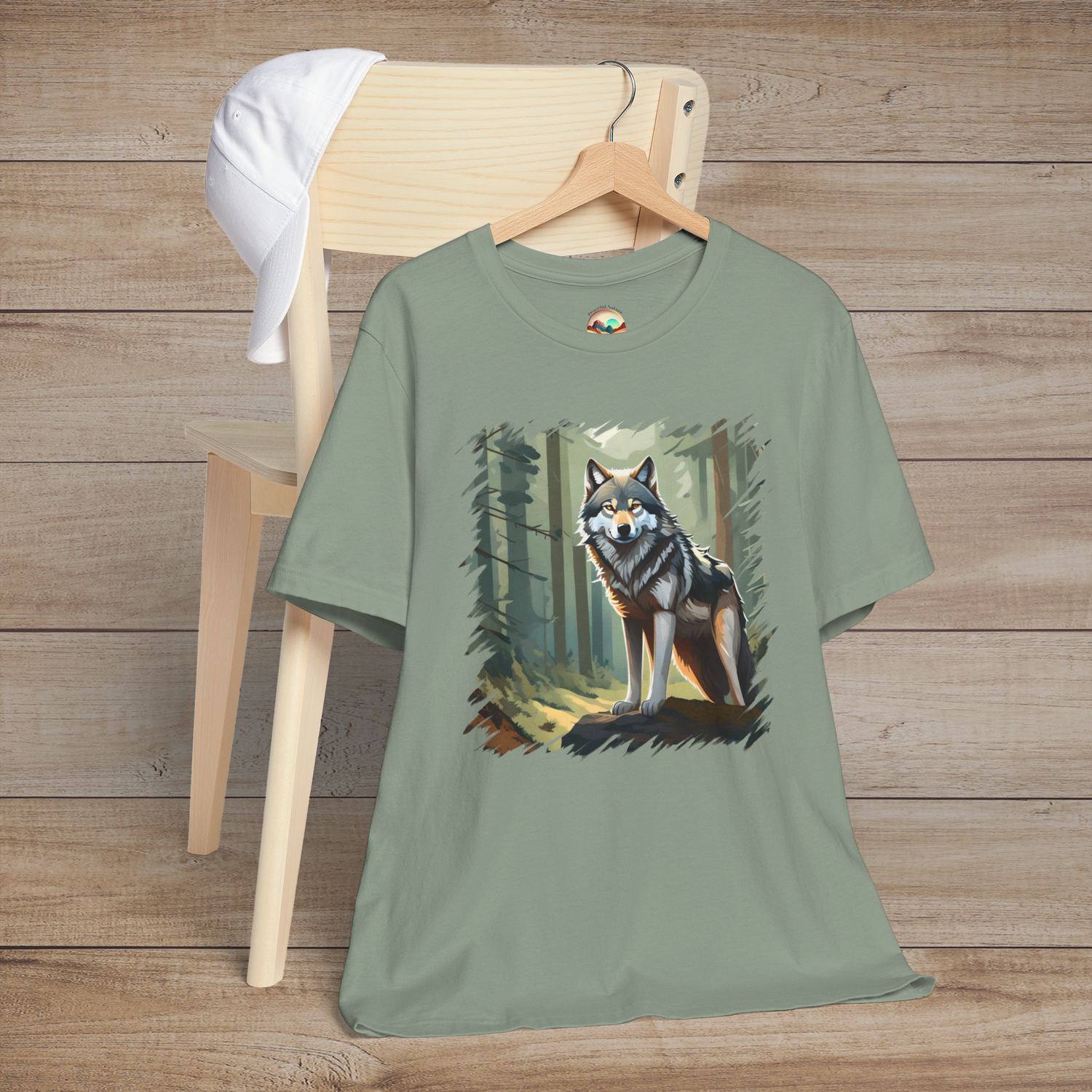 The Lone Guardian Wolf T-Shirt – A Tribute to the Wild Spirit Sage