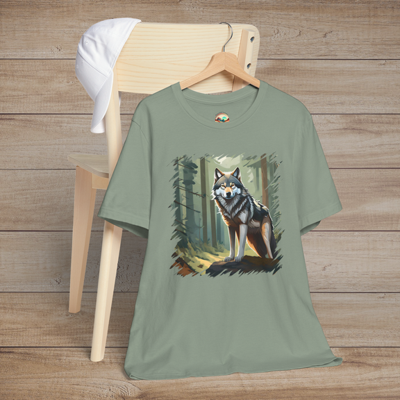 The Lone Guardian Wolf T-Shirt – A Tribute to the Wild Spirit Sage