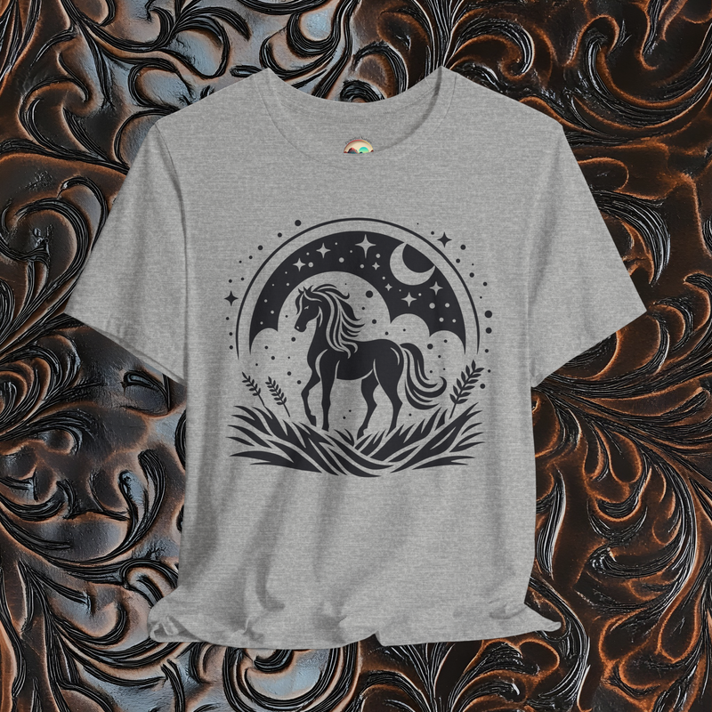 The Majestic Horse T-Shirt - Celestial & Nature-Inspired Tee Athletic Heather