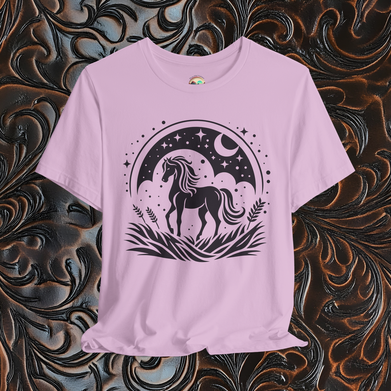 The Majestic Horse T-Shirt - Celestial & Nature-Inspired Tee Lilac