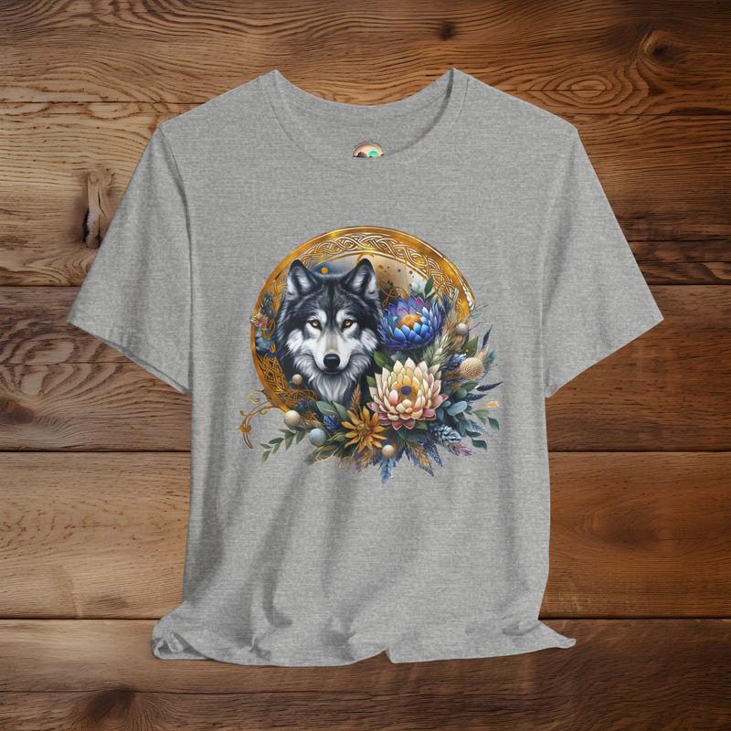 The Majestic Pastel Wolf T-Shirt - Dreamy & Wild Nature Tee Athletic Heather