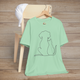 🐾 Loyal Companions – Minimalist Dog & Cat Line Art Tee Mint