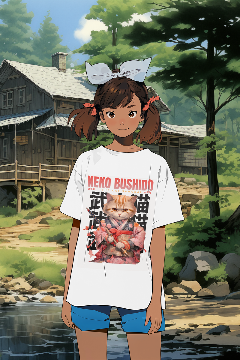 The Neko Bushido Cat Samurai T-Shirt – Funny & Stylish Japanese Cat Tee