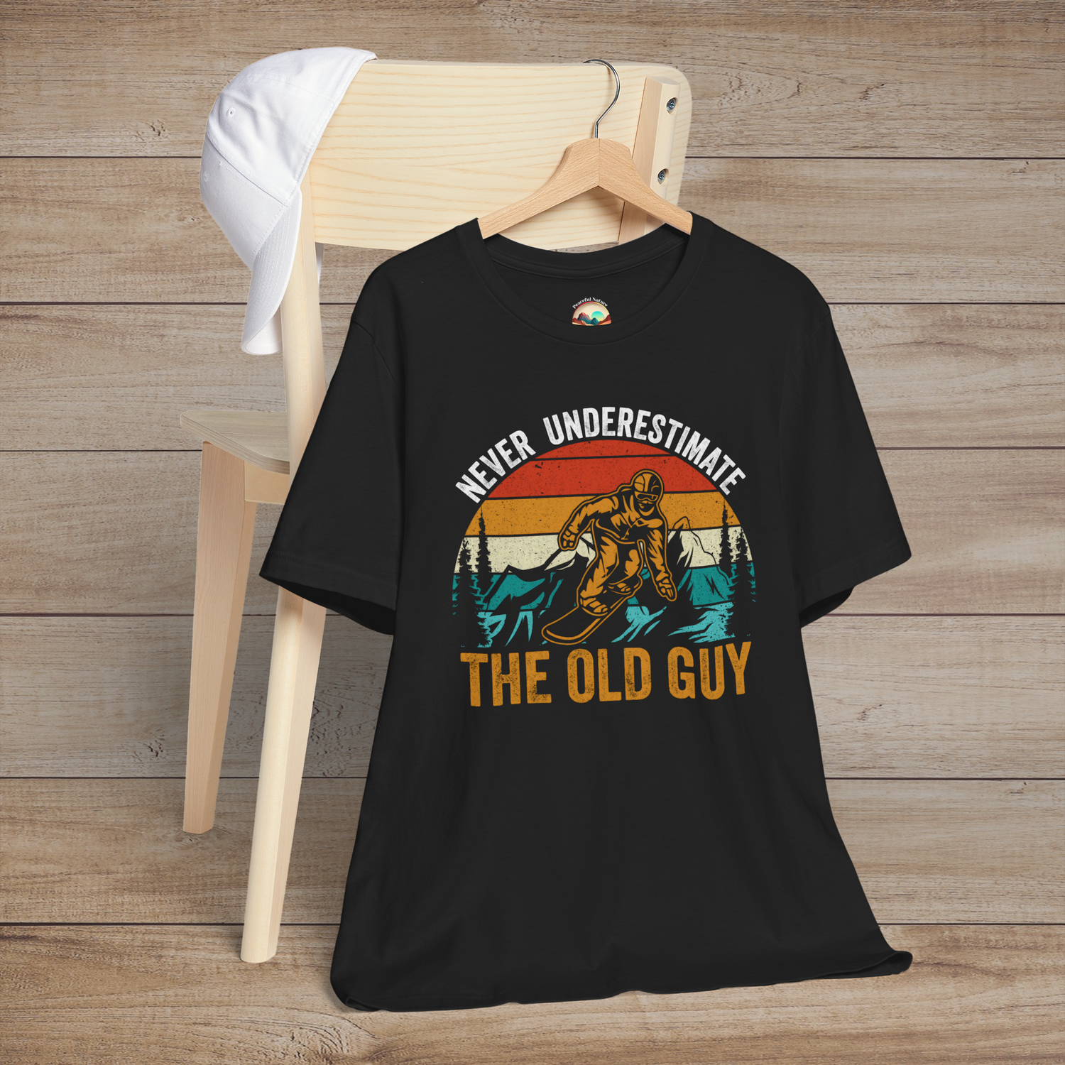 The Never Underestimate the Old Guy T-Shirt – Bold Adventure Tee Black