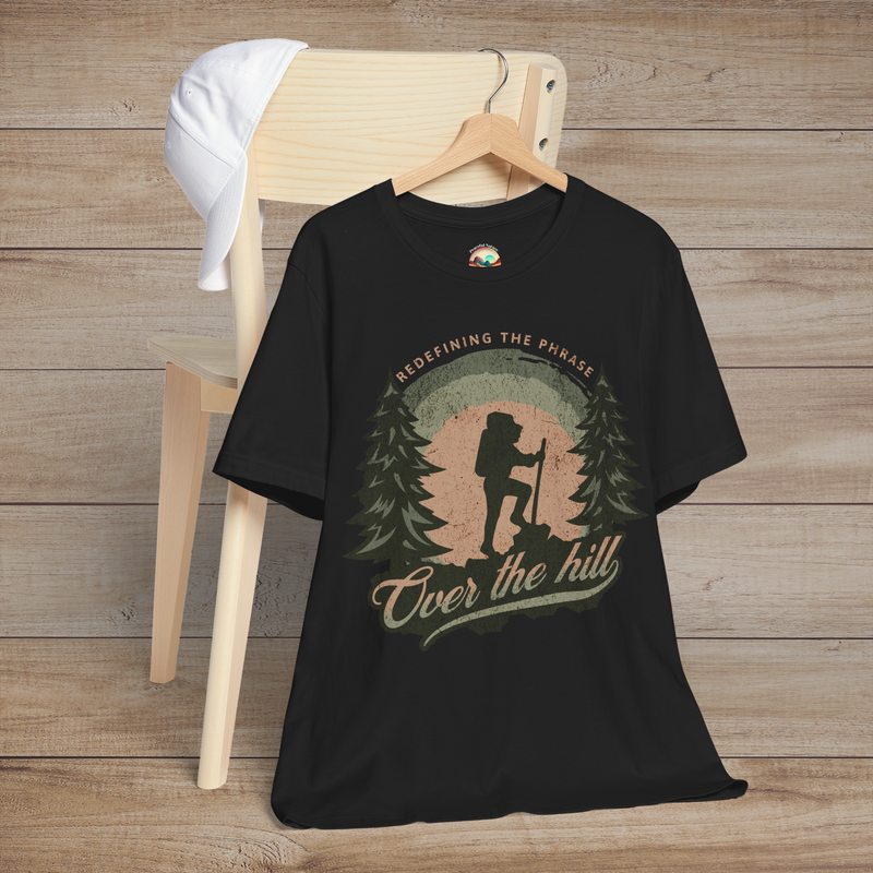 The Over the Hill Hiker T-Shirt – Redefining Aging with Adventure Black