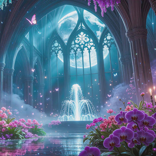 Black Cat Moonlit Sanctuary Frame TV Art | Gothic Fantasy Garden (Digital Download)