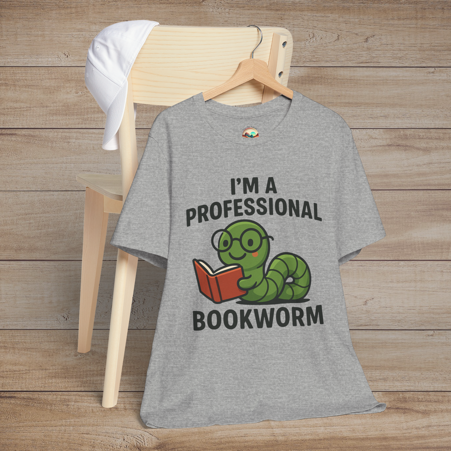 🐛 “I’m a Professional Bookworm” – Fun Graphic Tee for Reading Enthusiasts Athletic Heather