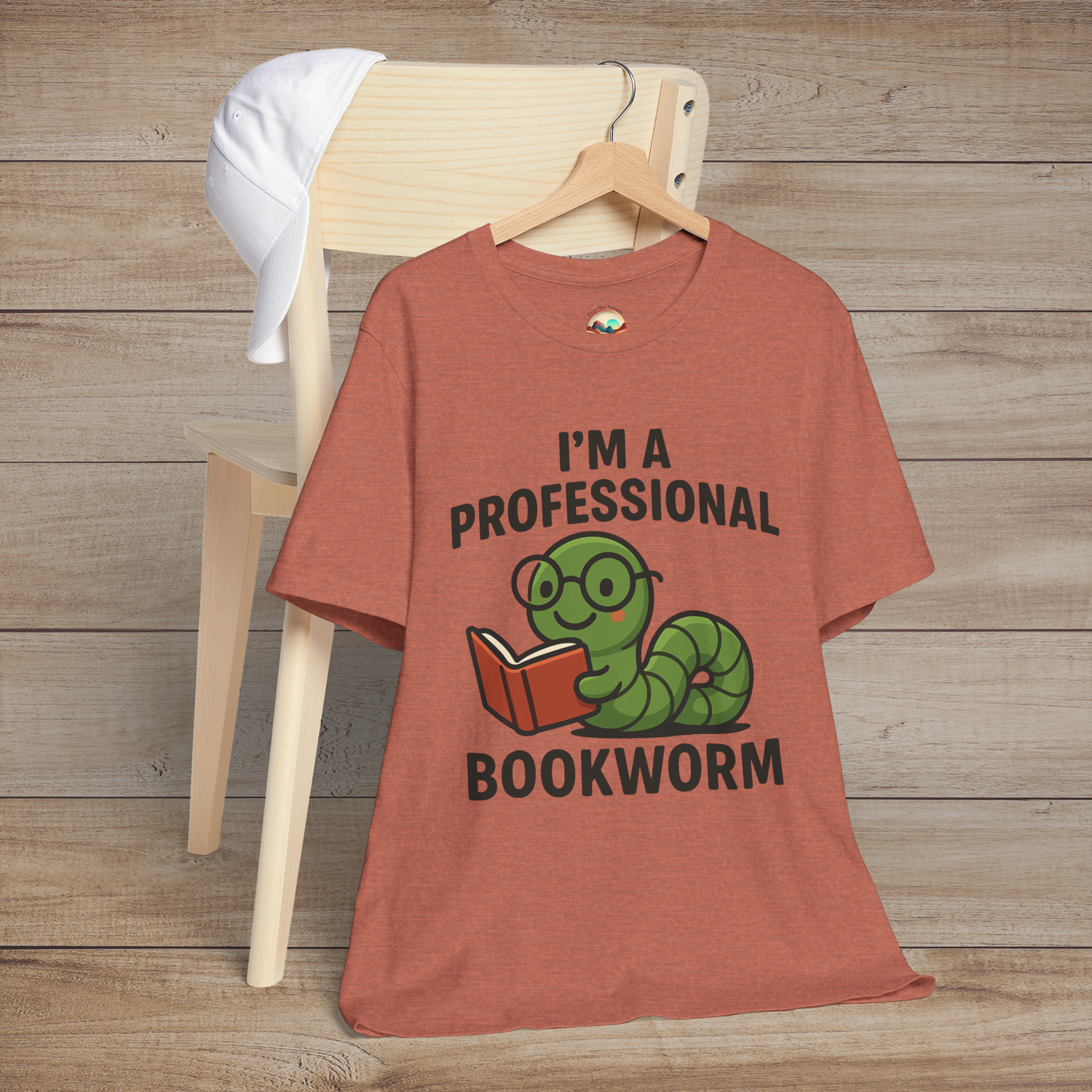 🐛 “I’m a Professional Bookworm” – Fun Graphic Tee for Reading Enthusiasts Heather Clay