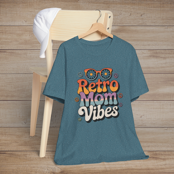 🌸 Retro Mom Vibes – A Groovy Tribute to Flower Power & Mama Magic! 🌼 Heather Deep Teal