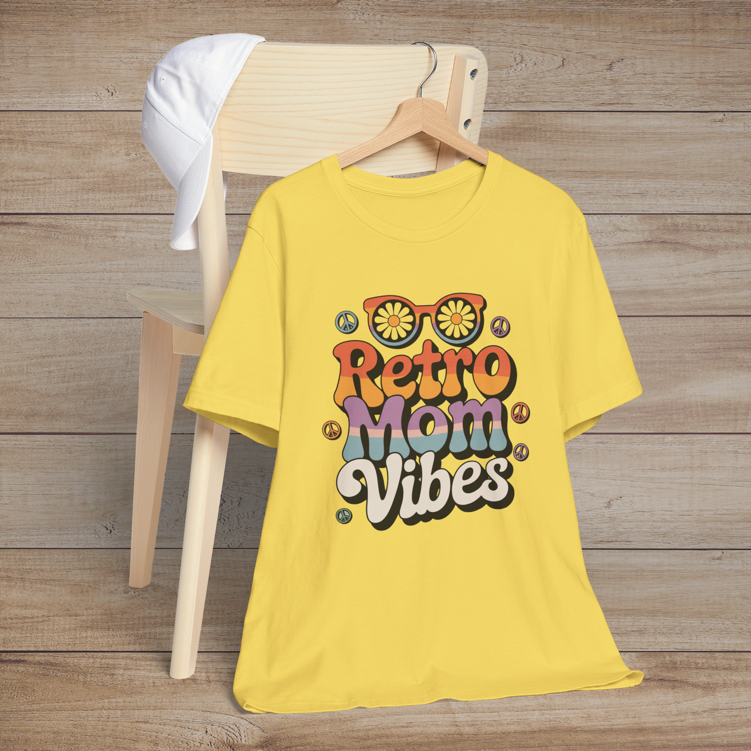 🌸 Retro Mom Vibes – A Groovy Tribute to Flower Power & Mama Magic! 🌼 Maize Yellow