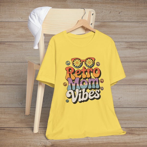 🌸 Retro Mom Vibes – A Groovy Tribute to Flower Power & Mama Magic! 🌼 Maize Yellow