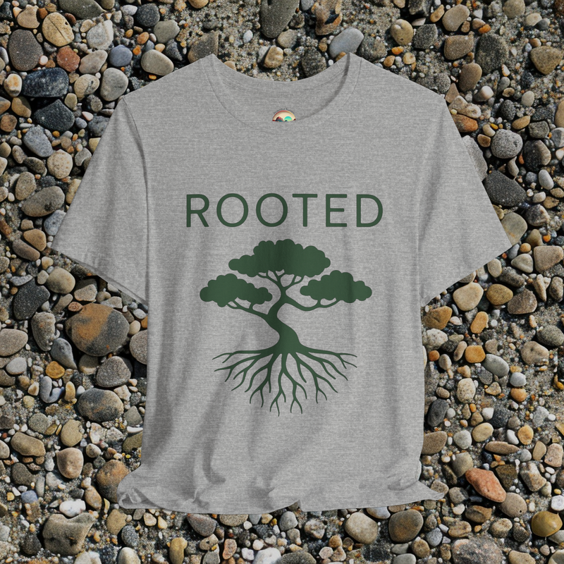 🌳 The Rooted Tree T-Shirt – Minimalist Tree & Roots Graphic Tee for Nature Lovers Athletic Heather