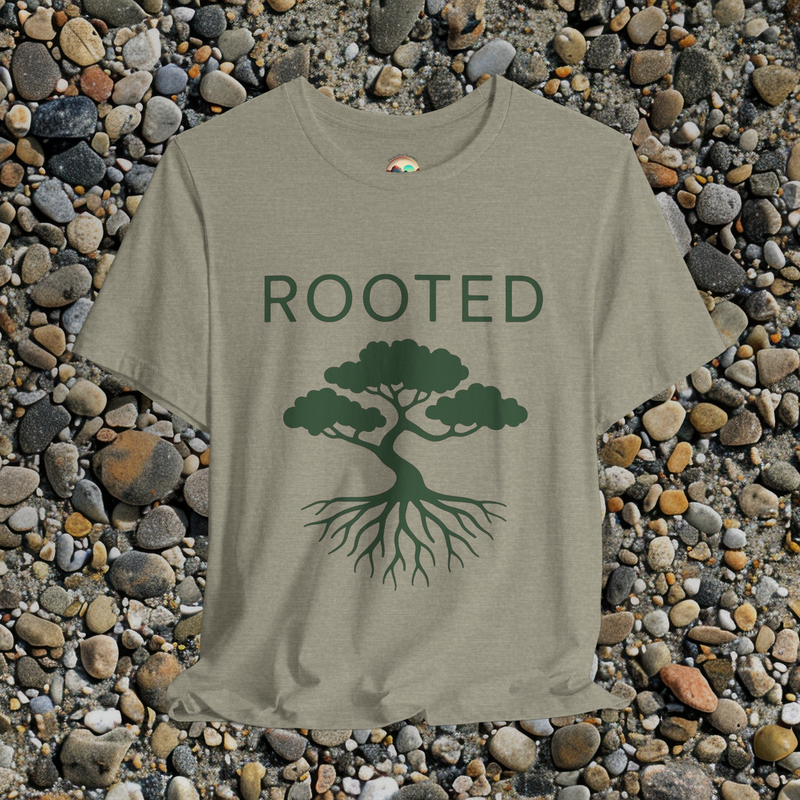 🌳 The Rooted Tree T-Shirt – Minimalist Tree & Roots Graphic Tee for Nature Lovers Heather Stone
