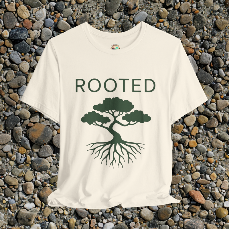 🌳 The Rooted Tree T-Shirt – Minimalist Tree & Roots Graphic Tee for Nature Lovers Natural