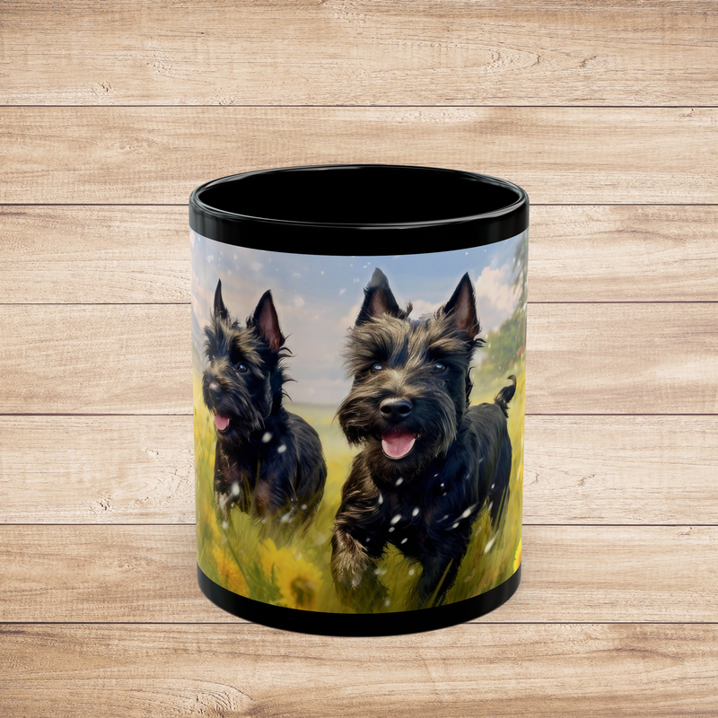 Scottish Terrier Black Mug – Playful & Whimsical Dog Lover Cup 11oz
