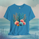🌊 Seashell Coral Garden – Premium Ocean-Inspired Graphic Tee Aqua
