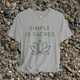 Simple Is Sacred Lotus Tee – Minimalist Earthy T-Shirt for Mindful Living Athletic Heather