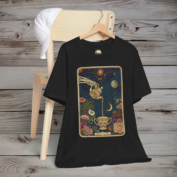 The “Spill the Tea” T-Shirt - Mystical & Celestial Gothic Tee Black