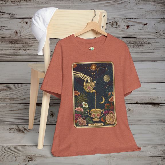 The “Spill the Tea” T-Shirt - Mystical & Celestial Gothic Tee Heather Clay