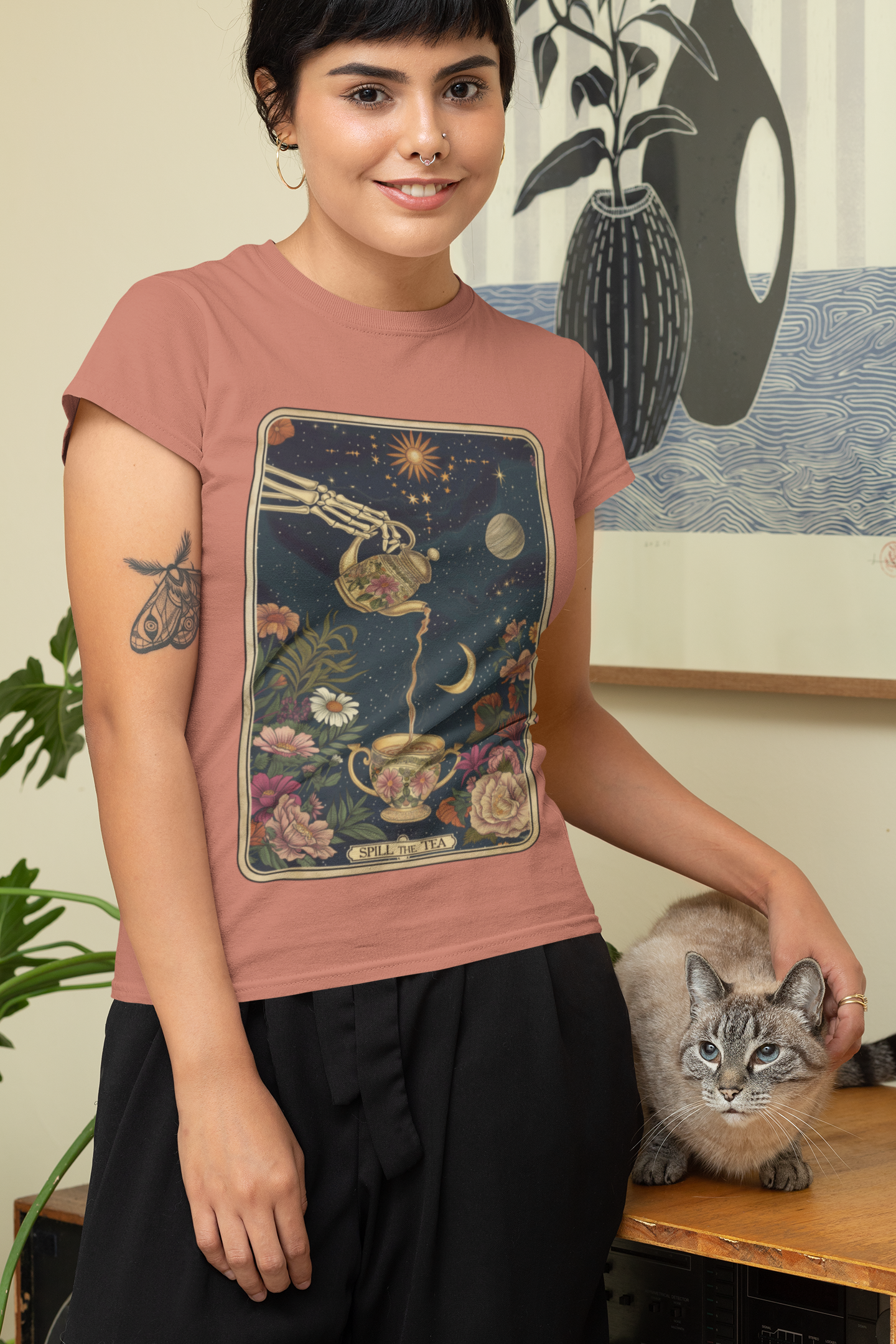 The “Spill the Tea” T-Shirt - Mystical & Celestial Gothic Tee