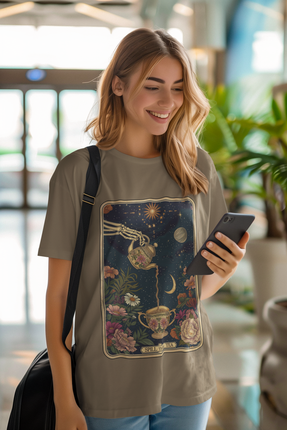 The “Spill the Tea” T-Shirt - Mystical & Celestial Gothic Tee